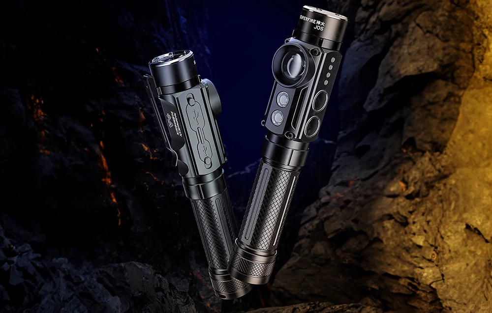 Zseblámpa Superfire J05 – 380+450 lm, 4 mód – USB-C töltés és akkumulátor-visszajelzés