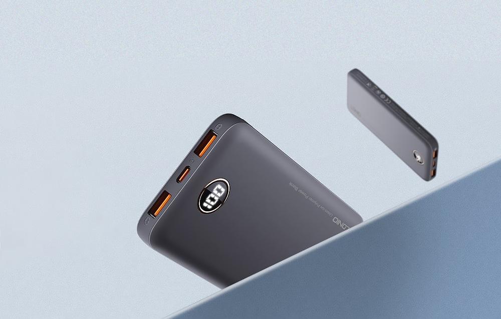 LDNIO P10 extra vékony 10000mAh powerbank - szürke