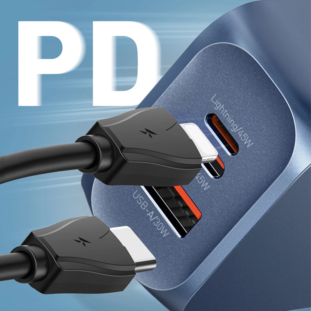 LDNIO Q6 GaN 45W EU csatlakozós hálózati töltő (kék) – 45 W gyorstöltés több eszközhöz