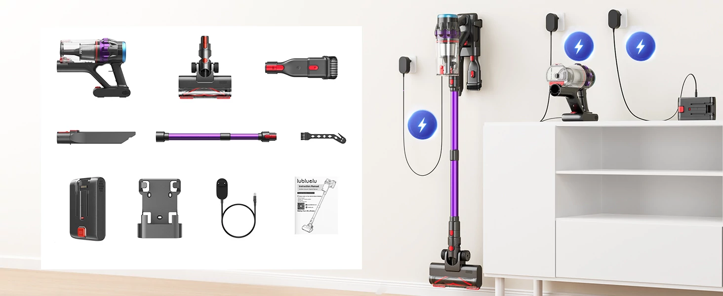 lubluelu G10 vezeték nélküli porszívó 80AW szívóerővel és 3 takarítási móddal