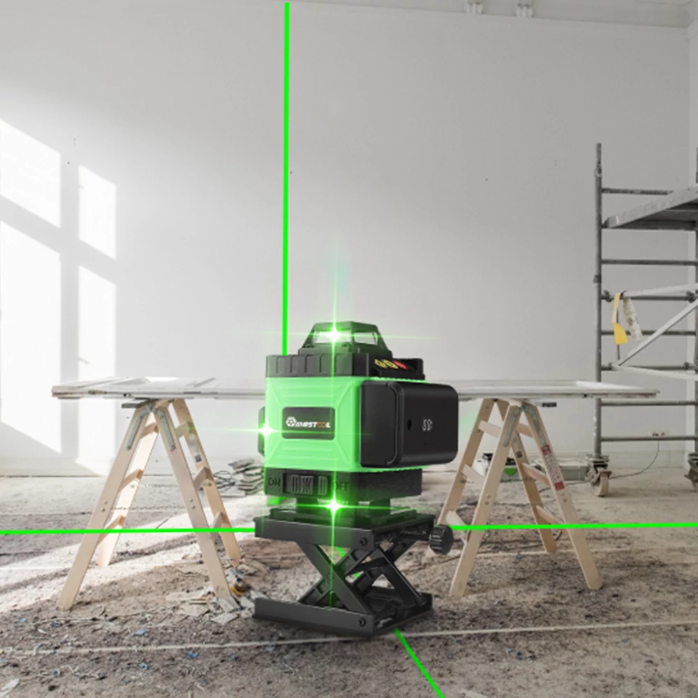 MUSTOOL 4D 16 Line Green Laser Level – 360° Lefedettség