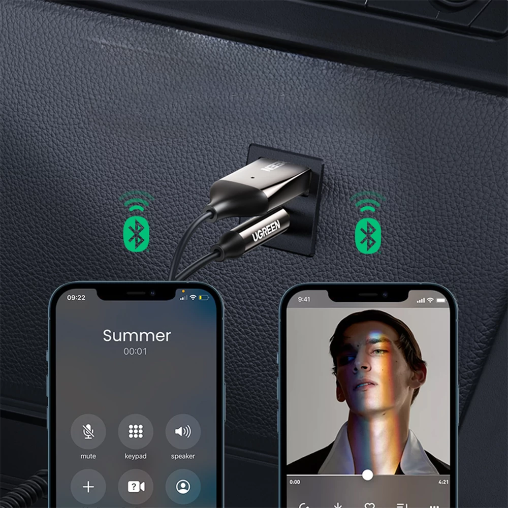 Ugreen Bluetooth AUX audio adapter, 10 m – Két eszköz egyidejű csatlakoztatása