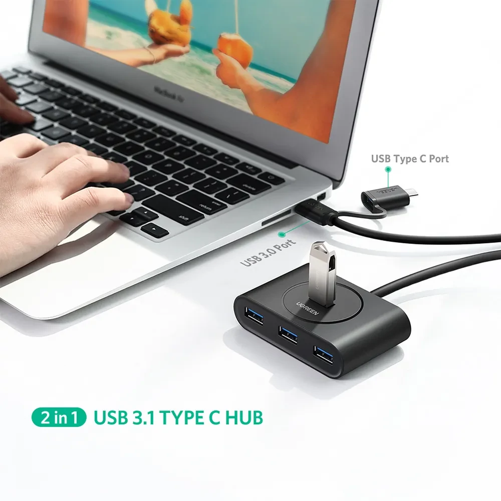UGREEN CR113 USB 3.0 hub - Kompakt méret laptophoz