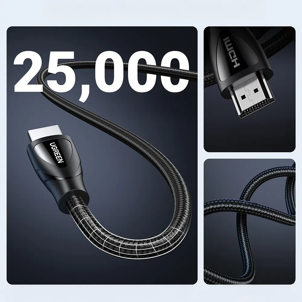 UGREEN HD140 HDMI kábel - tartósság és nylon fonott burkolat