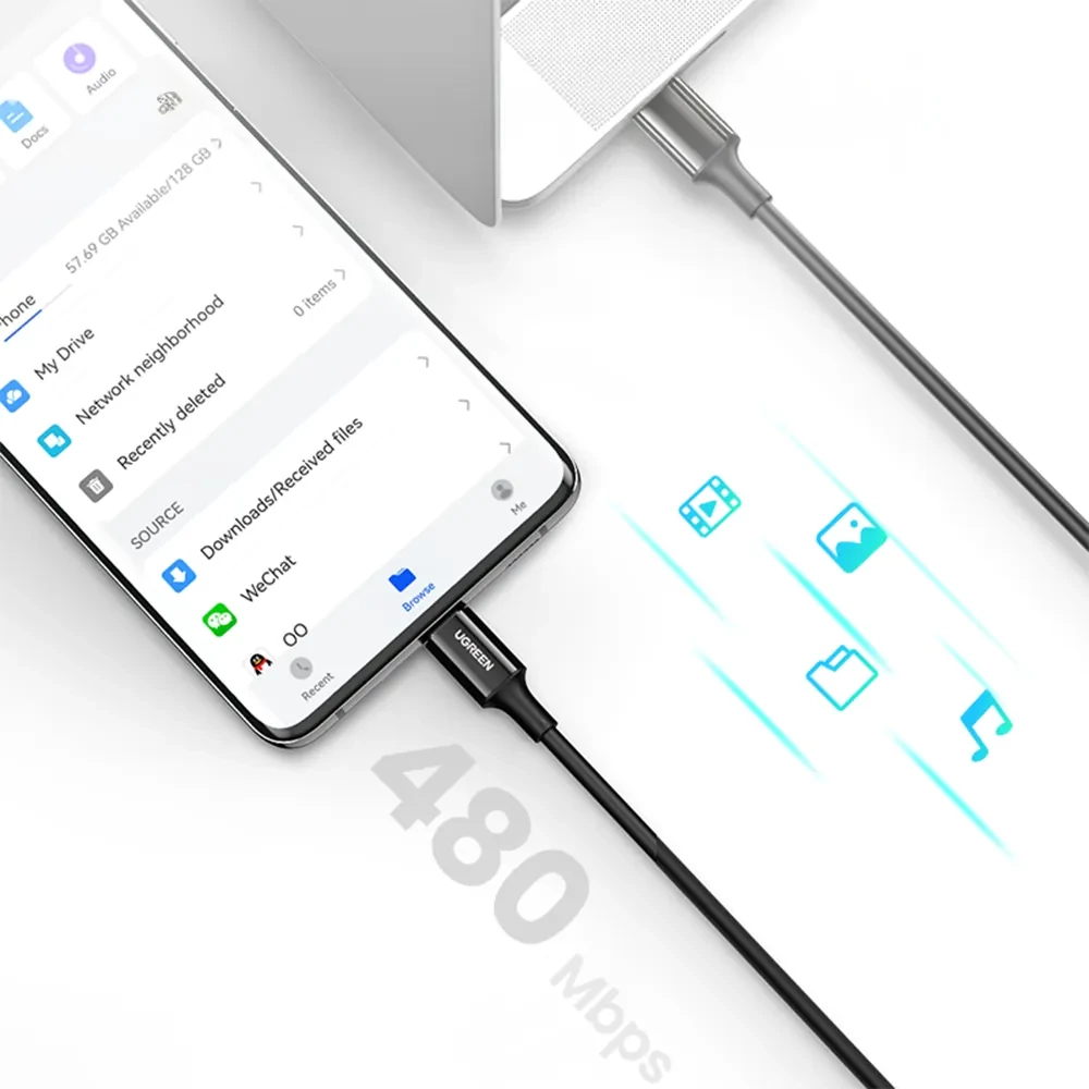 UGREEN US300 USB-C kábel - 480Mbps adatátvitel
