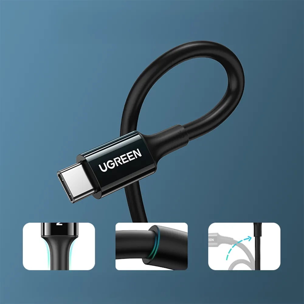 UGREEN US300 USB-C kábel - tartós kivitel megerősített csatlakozó