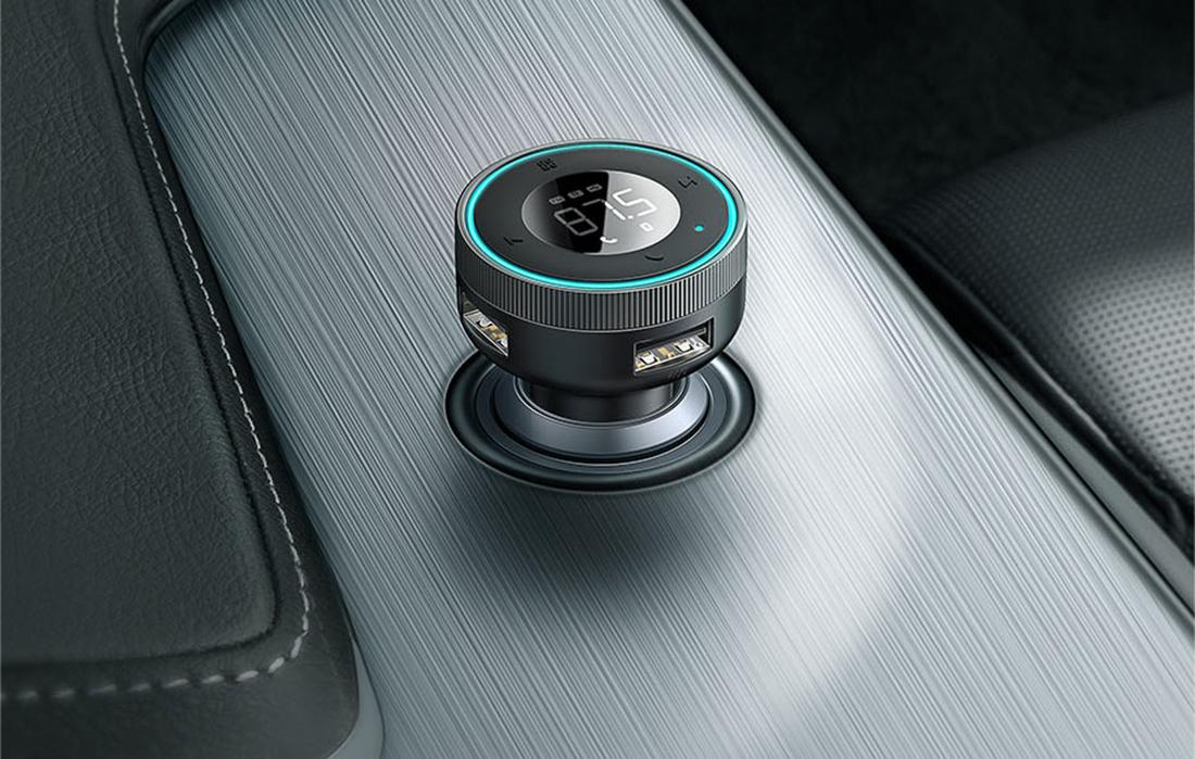 FM adó Baseus Enjoy Car, Bluetooth 5.0, microSD, AUX (fekete)