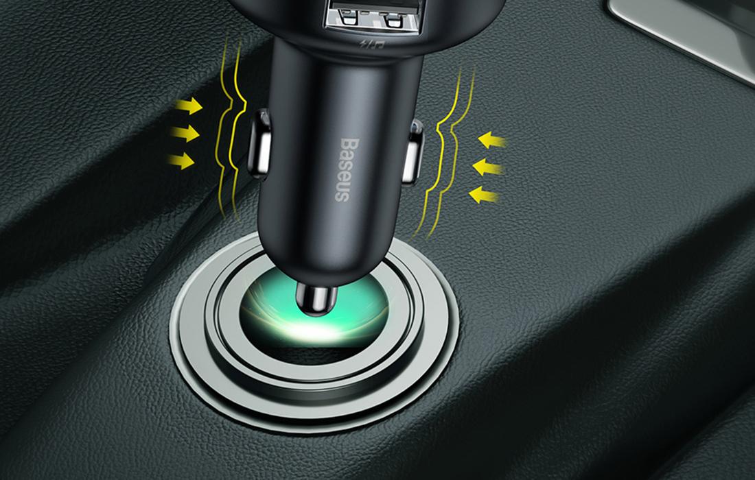FM adó Baseus Enjoy Car, Bluetooth 5.0, microSD, AUX (fekete)
