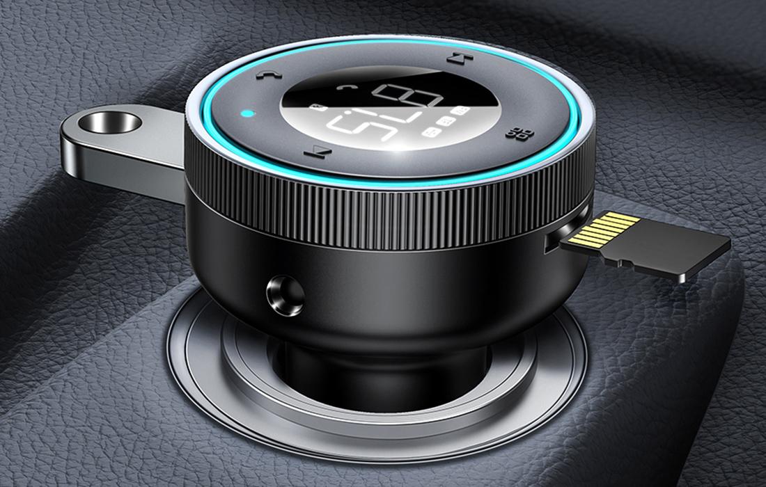 FM adó Baseus Enjoy Car, Bluetooth 5.0, microSD, AUX (fekete)