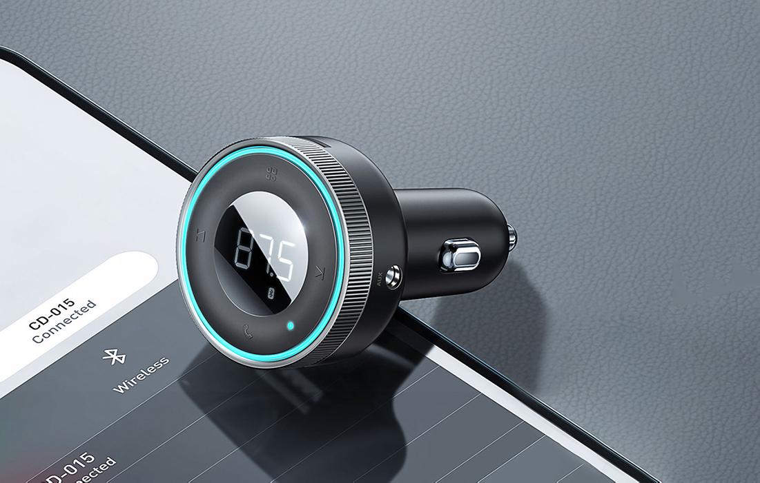 FM adó Baseus Enjoy Car, Bluetooth 5.0, microSD, AUX (fekete)