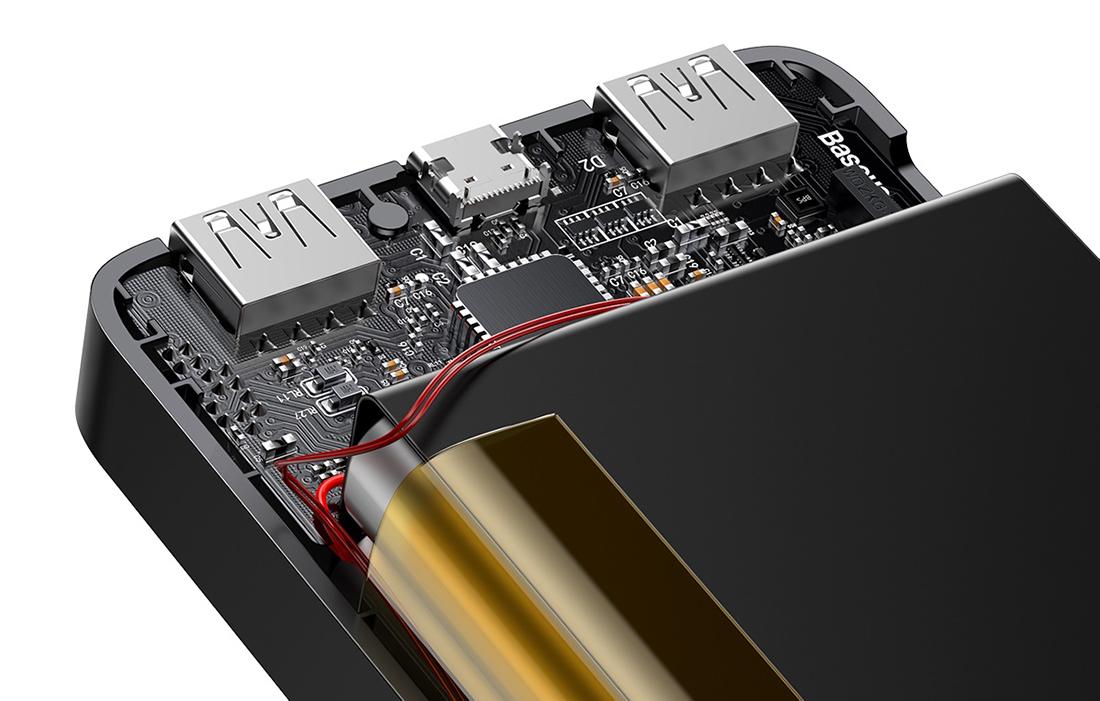 Powerbank Baseus Bipow 10000mAh, 2xUSB, USB-C, 15W (fekete)