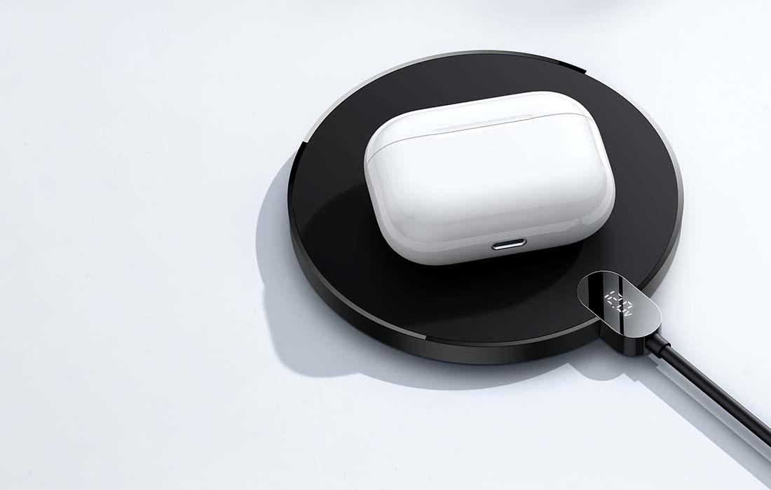 Baseus Digital LED 15W vezeték nélküli töltő, LED kijelzővel