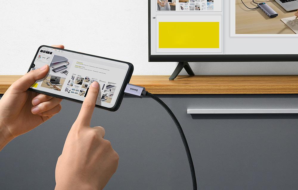 Baseus USB-C HDMI kábel, 4K, 2m (fekete)