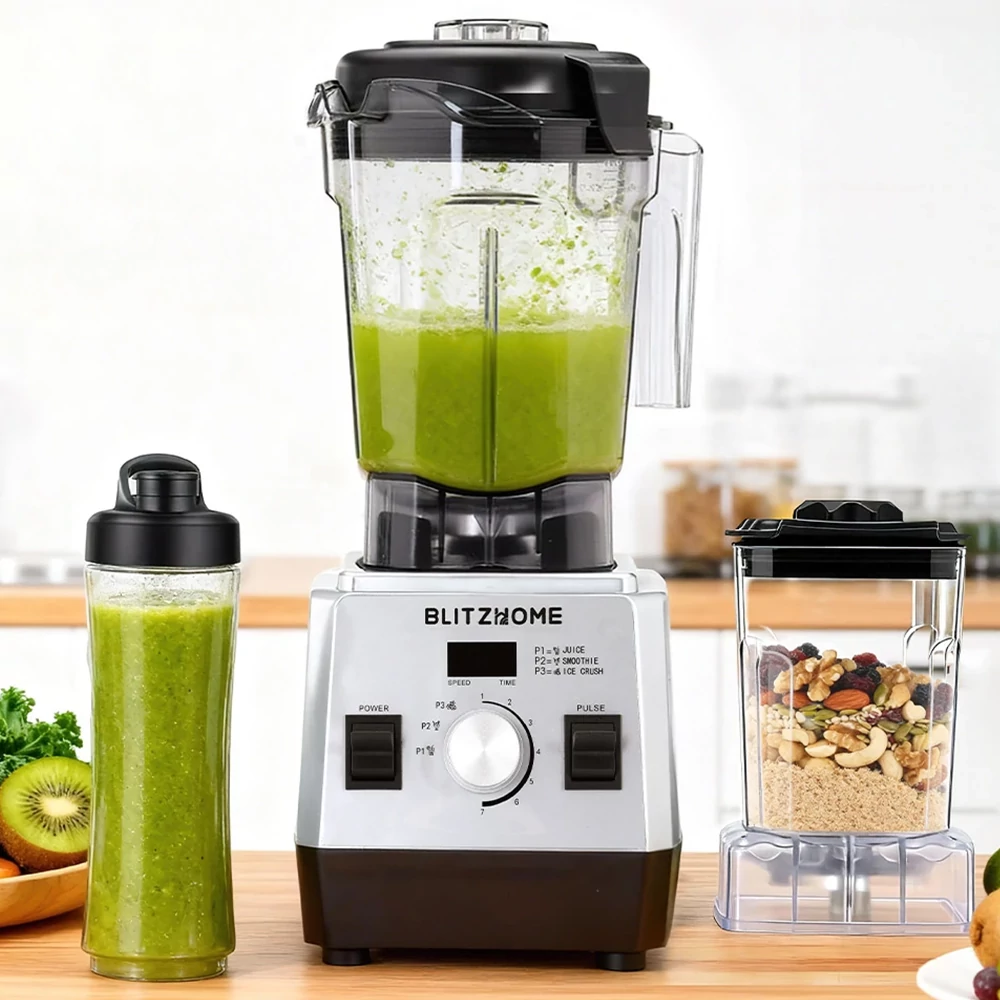 BlitzHome BH-207C asztali turmixgép – Családi 2 literes kancsó és útravaló kiegészítők