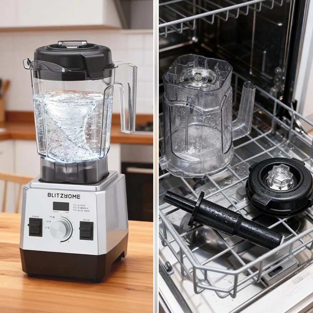 BlitzHome BH-207C asztali turmixgép – Könnyebb tisztítás, BPA-mentes anyaghasználat