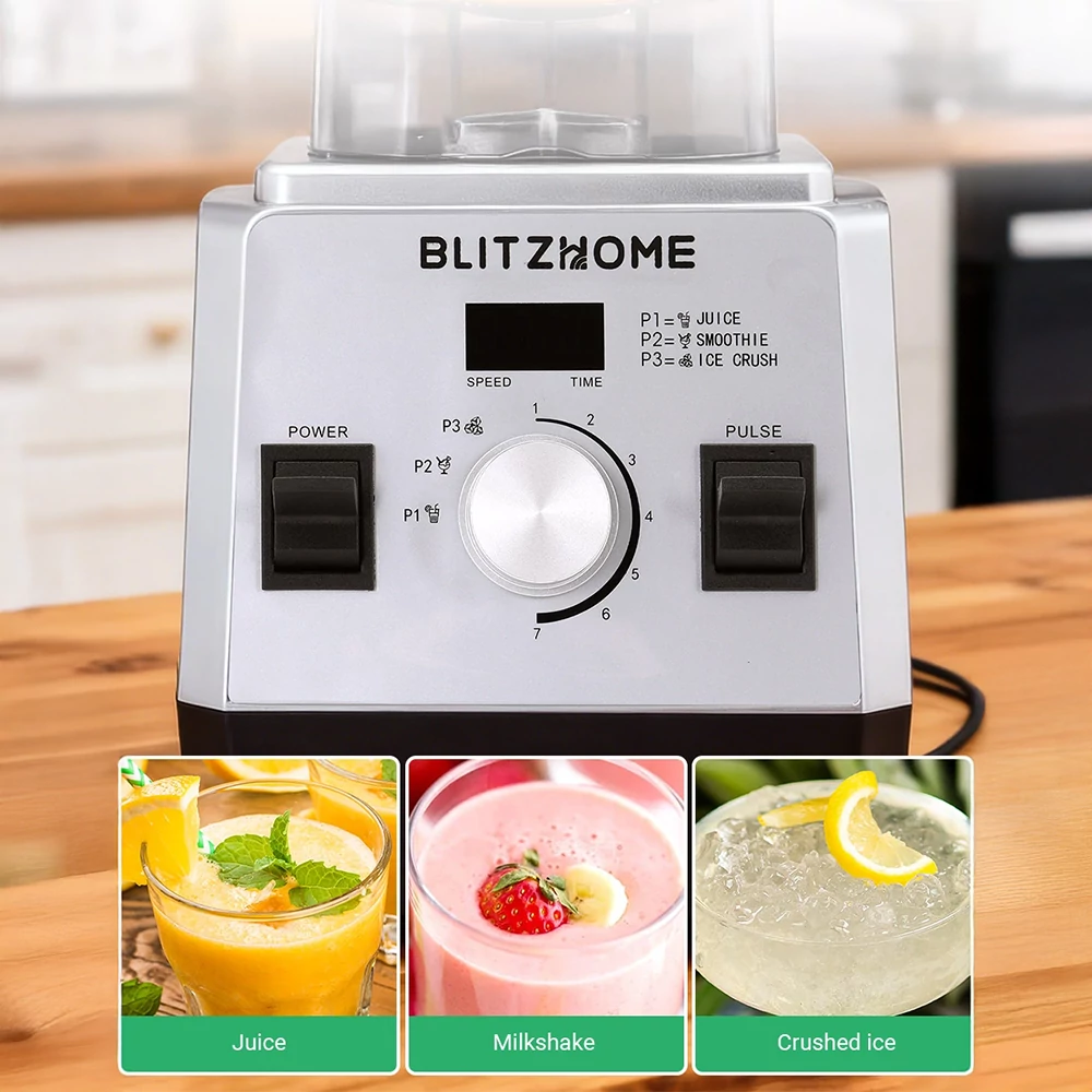 BlitzHome BH-207C asztali turmixgép – Precíz vezérlés 3 programmal és 7 fokozattal