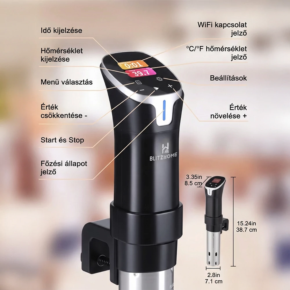 BlitzHome SV2401C okos szuvid rúd – Színes érintőkijelző és kényelmes beállítások