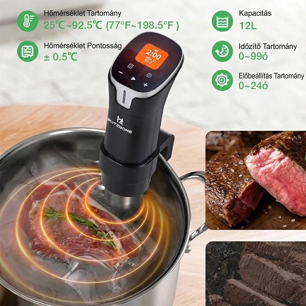 BlitzHome SV2401C okos szuvid rúd – 1100 W teljesítmény és pontos hőtartás