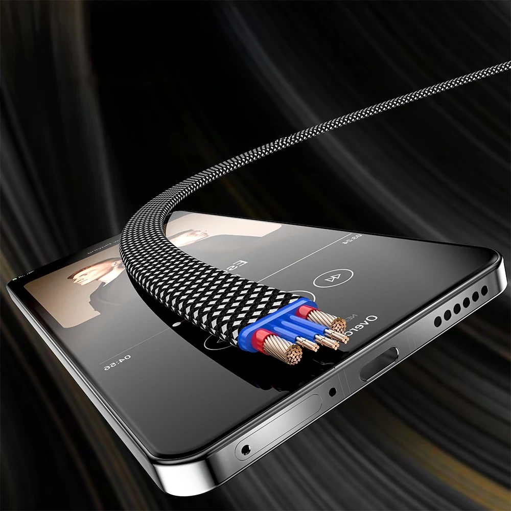 BlitzWolf BW-HDC7 4 az 1-ben PD 240 W gyorstöltő és adatkábel, 1,2 m – Őnozott rézmag