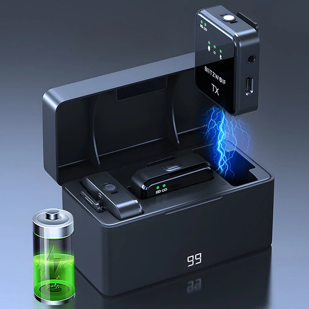 BlitzWolf BW-SX63 vezeték nélküli Mikrofon klip mikrofonnal