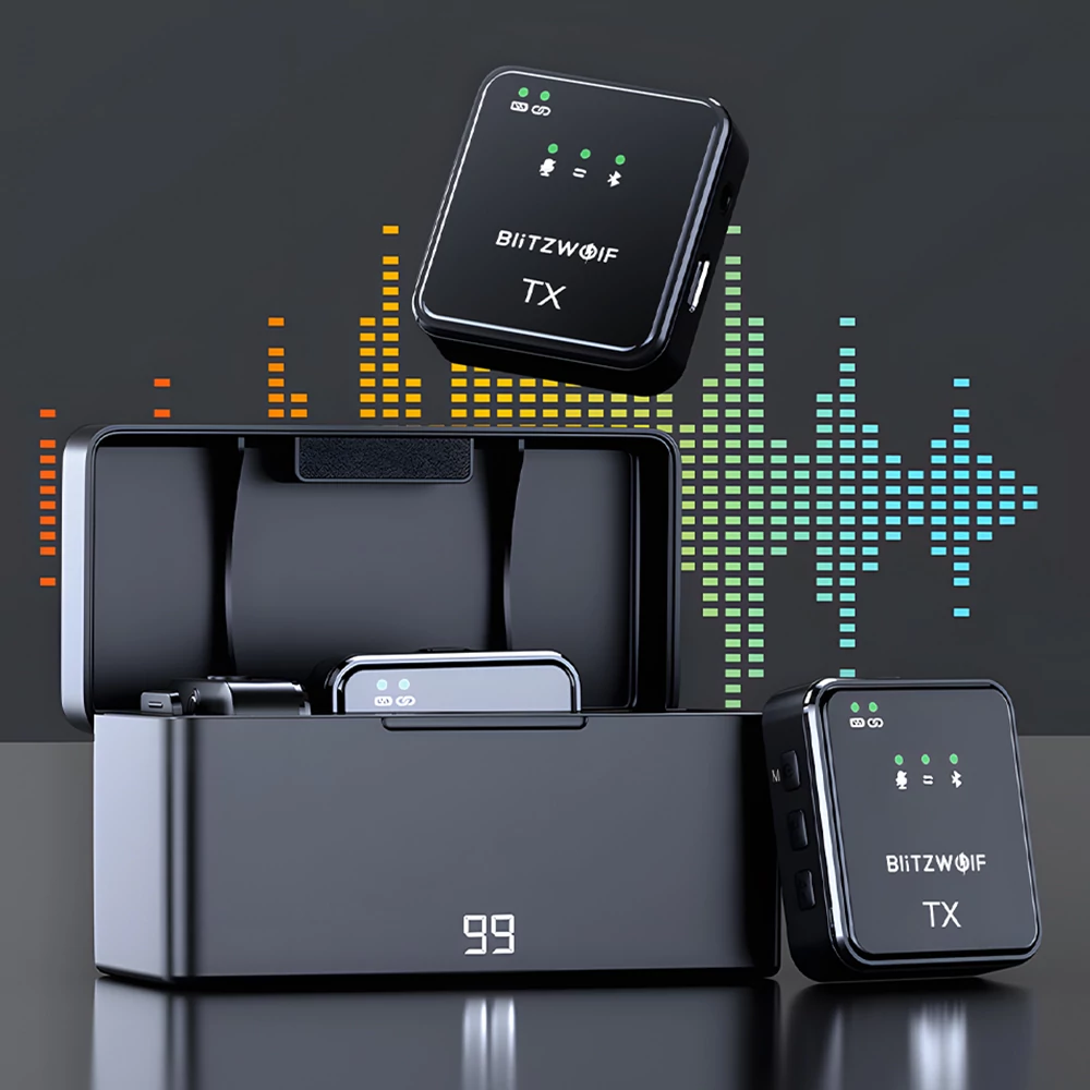 BlitzWolf BW-SX63 vezeték nélküli Mikrofon klip mikrofonnal