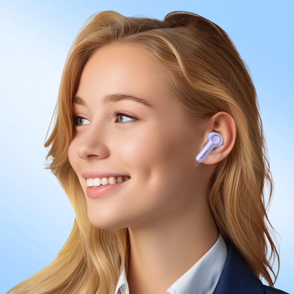 EarFun Air Pro 4 teljesen vezeték nélküli fülhallgató zajszűréssel, 6 beépített mikrofonnal, 52 órás lejátszási idővel - Lila (TW600-V)