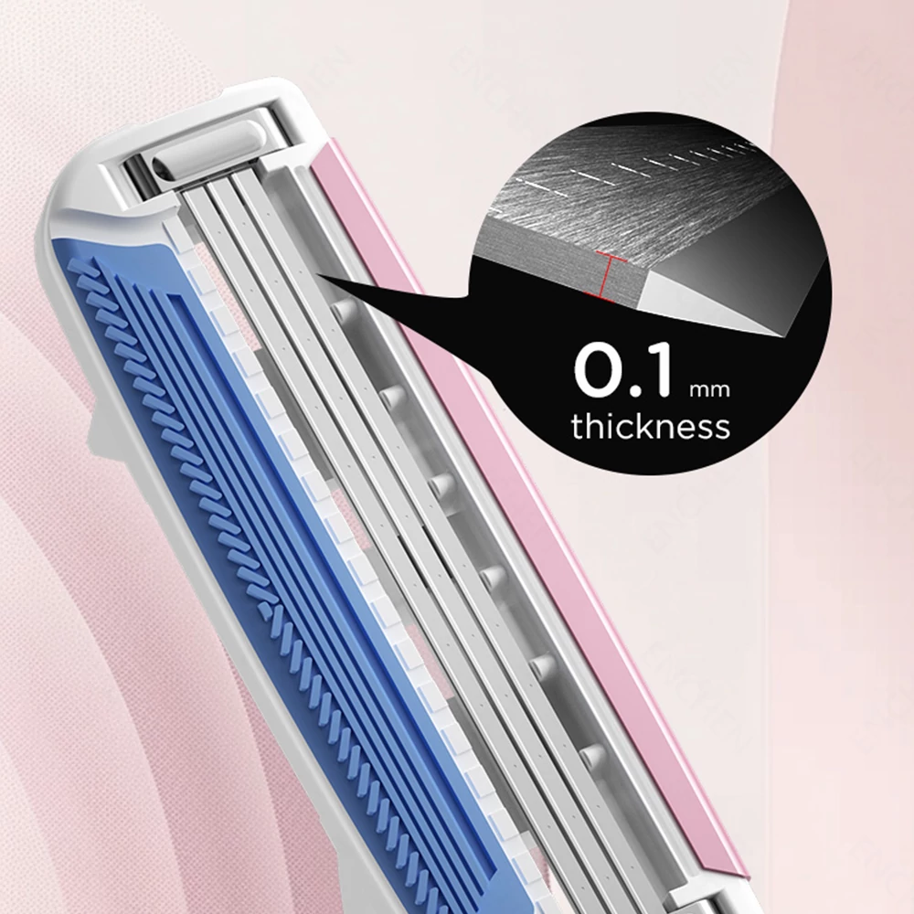 Xiaomi Enchen T30R kézi borotva cserefej T30 borotvához - Pink – Hárompengés rendszer, 0,1 mm finom él