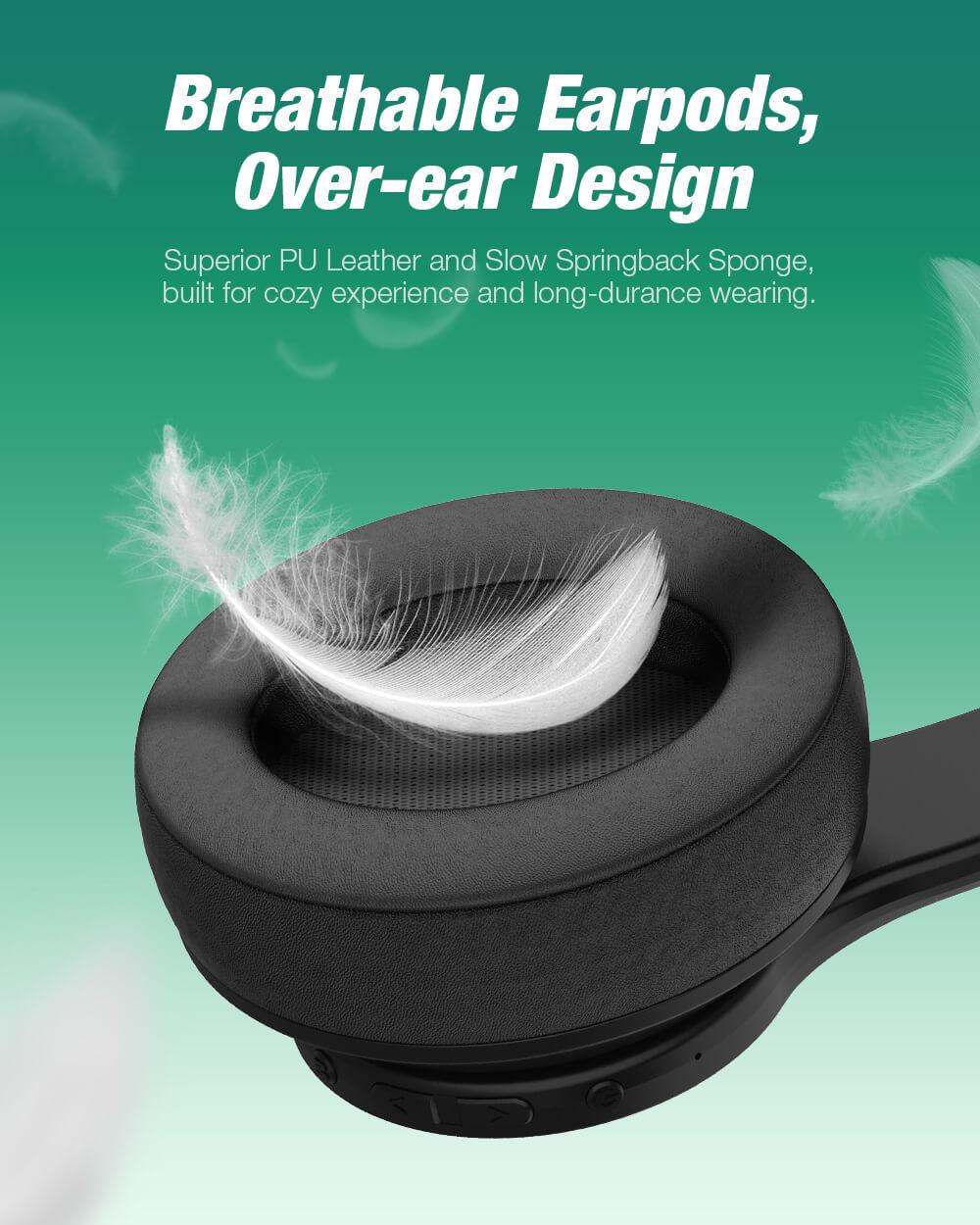 BlitzWolf® AirAux AA-ER3 Bluetooth 5.0 fejhallgató over-ear kialakítás