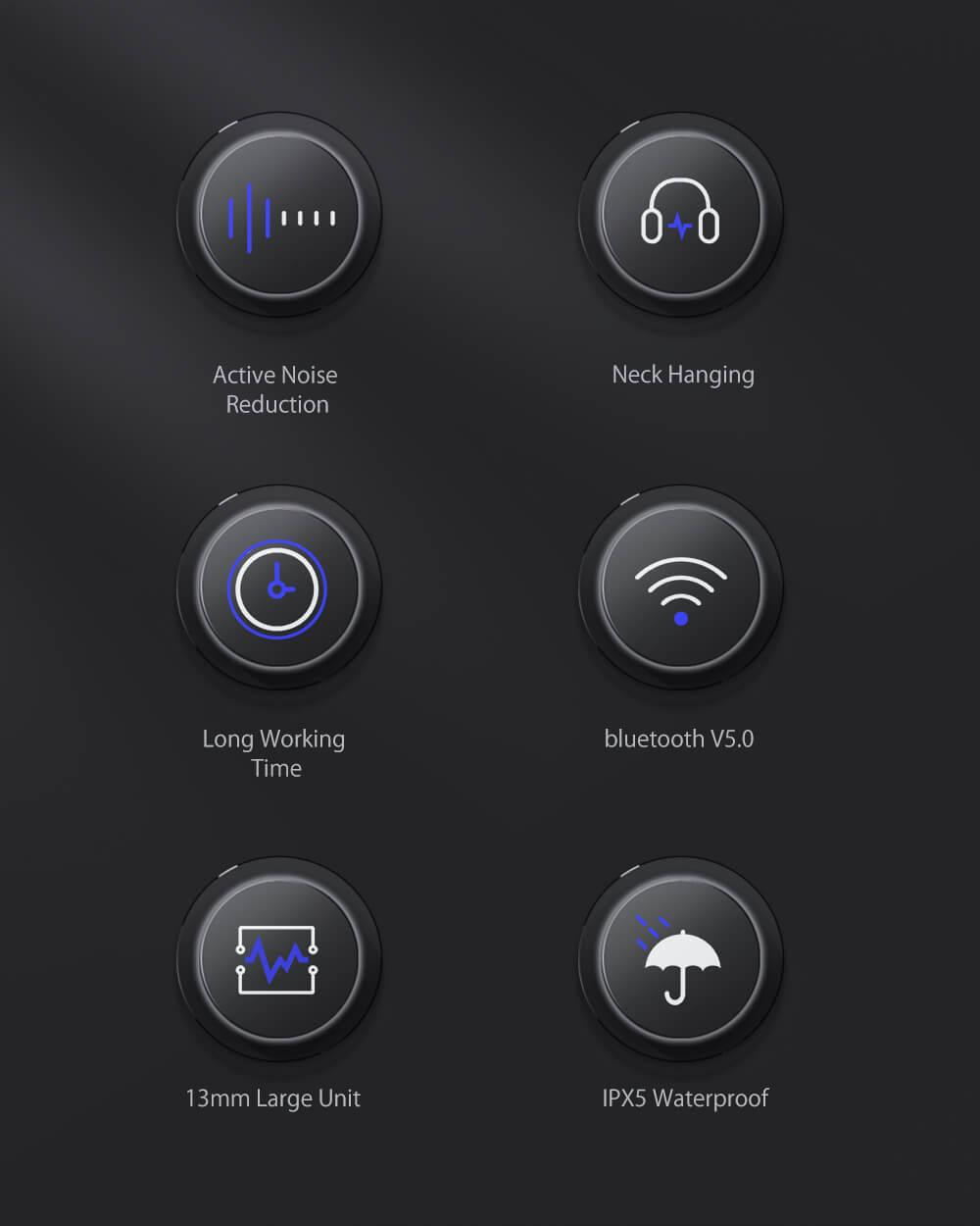BlitzWolf® BW-ANC2 Bluetooth 5 fülhallgató funkciók
