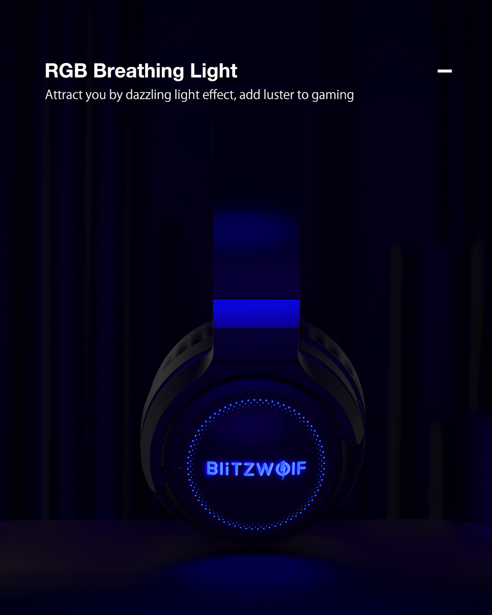BlizWolf® BW-HP0-Pro fejhallgató RGB LED