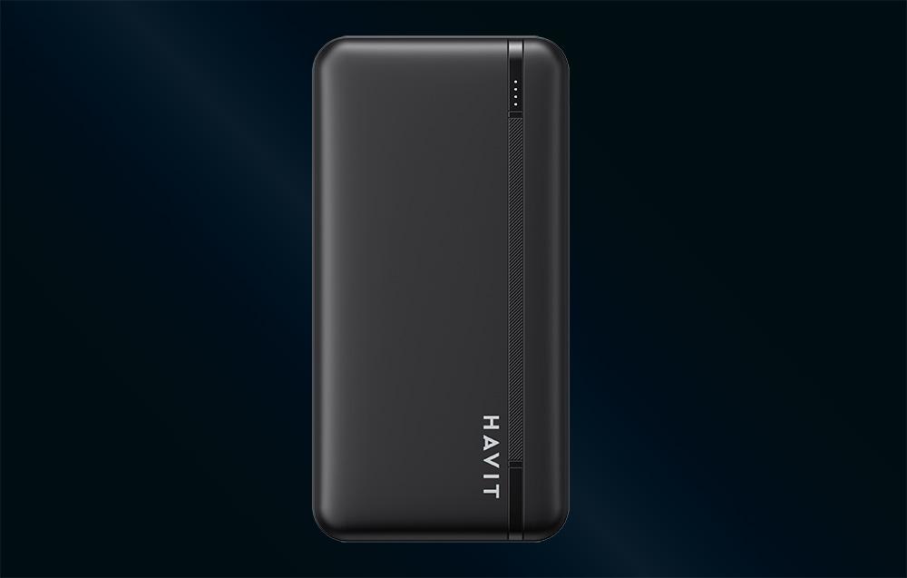 Havit 10000mAh powerbank, 2xUSB, USB-C, 22.5W (fekete)