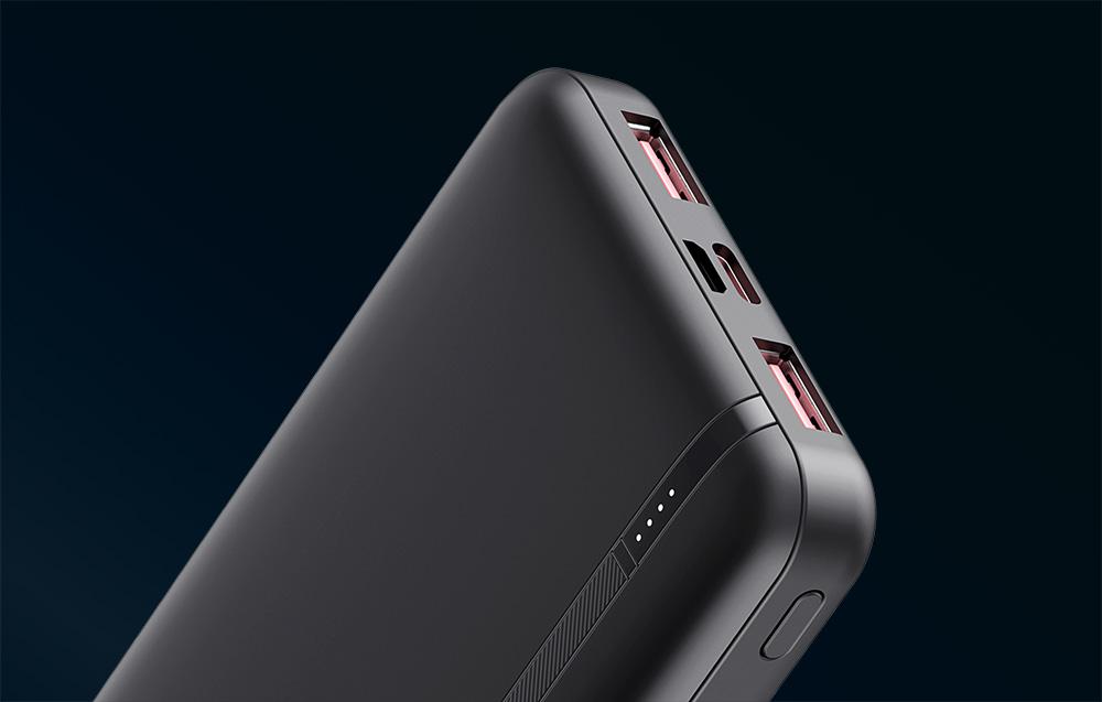 Havit 10000mAh powerbank, 2xUSB, USB-C, 22.5W (fekete)