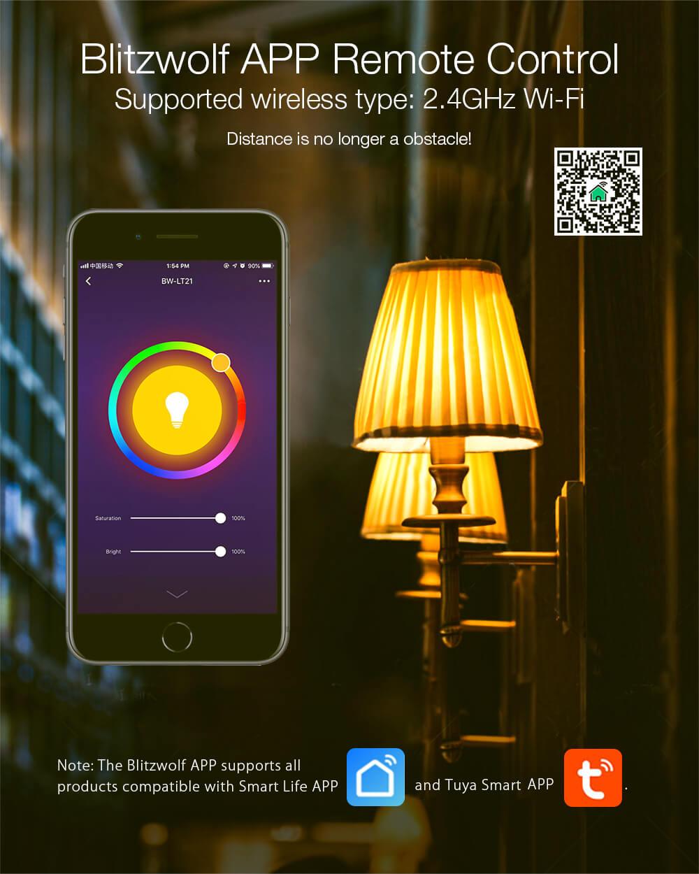 BlitzWolf® BW-LT21 okosizzó alkalmazás színhőmérséklet állítás