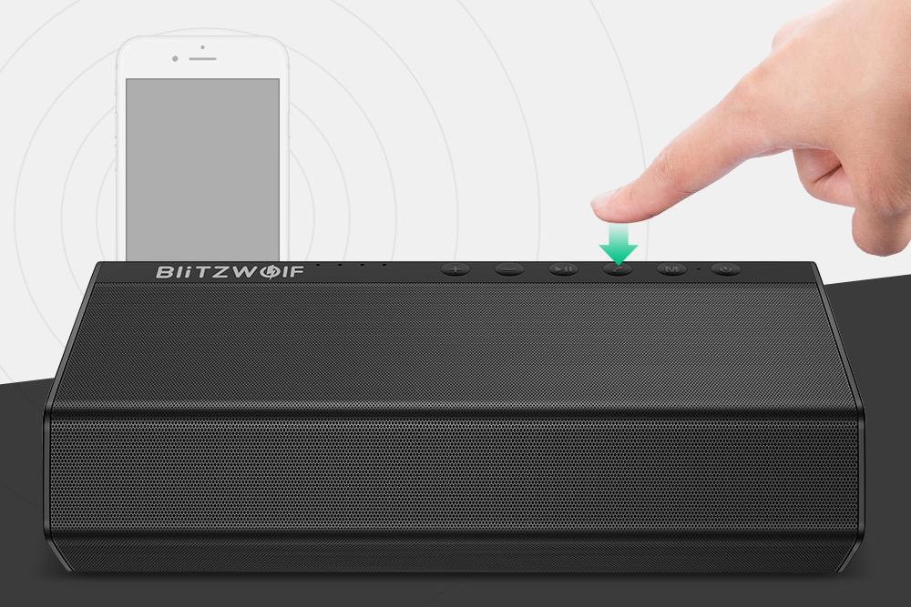 BlitzWolf BW-AS2 40W hordozható hangszóró hívás kihangosítás és mikrofon