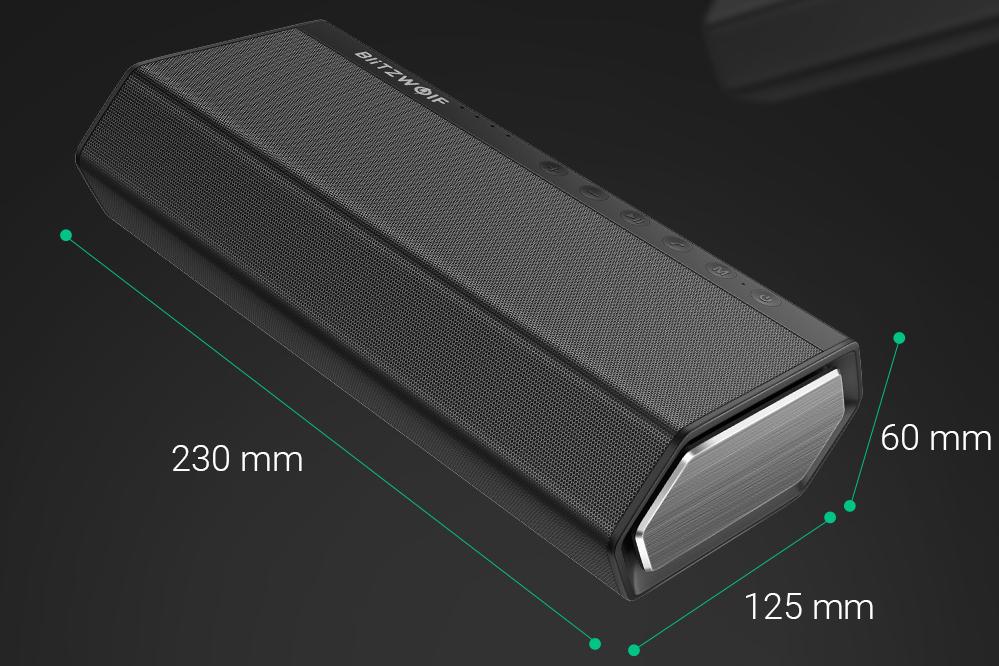 BlitzWolf BW-AS2 40W hordozható hangszóró méretek