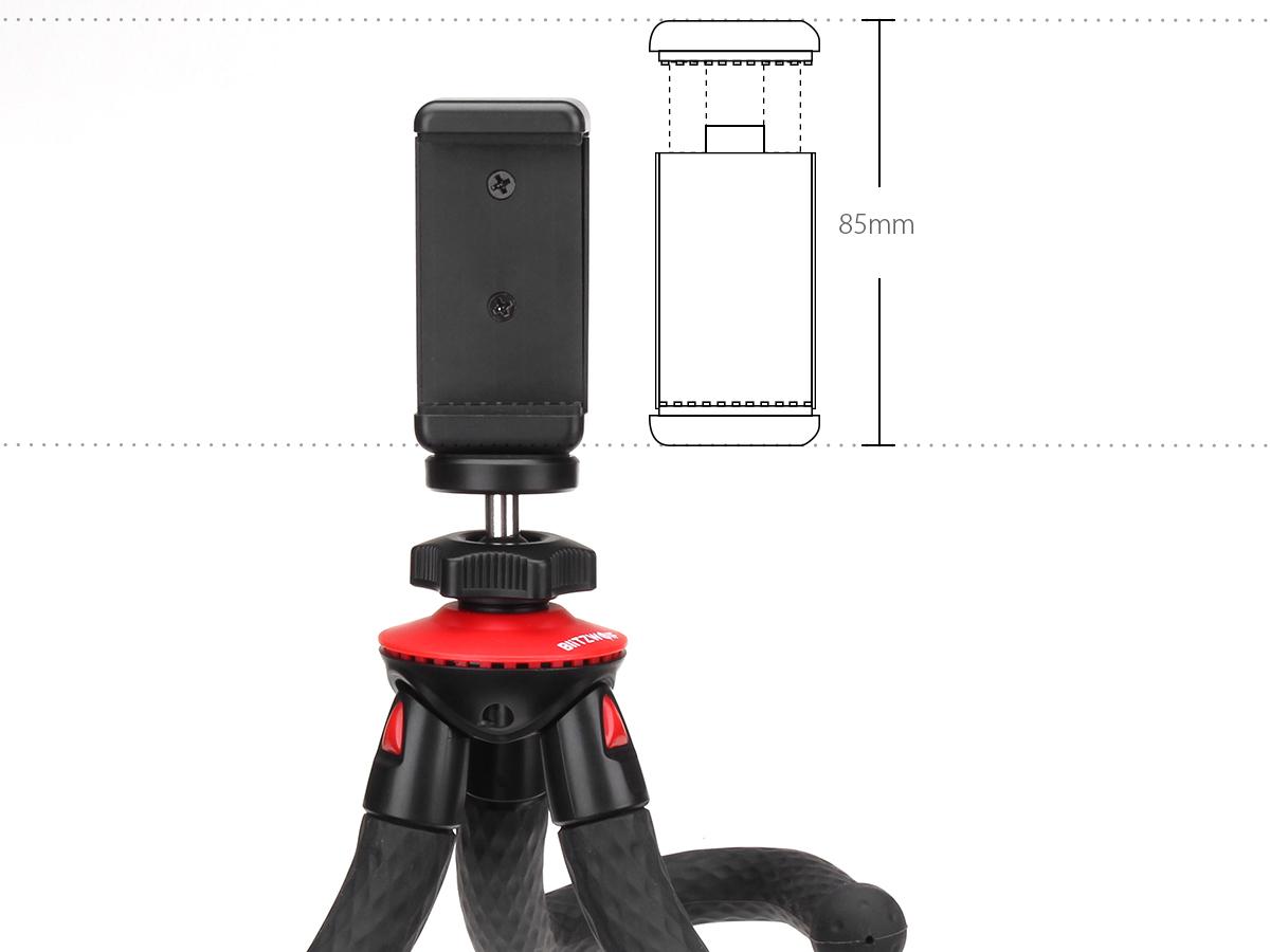 BlitzWolf® BW-BS7 flexibilis vízálló tripod bluetooth távirányítóval hajlítható, telefon rögzítő