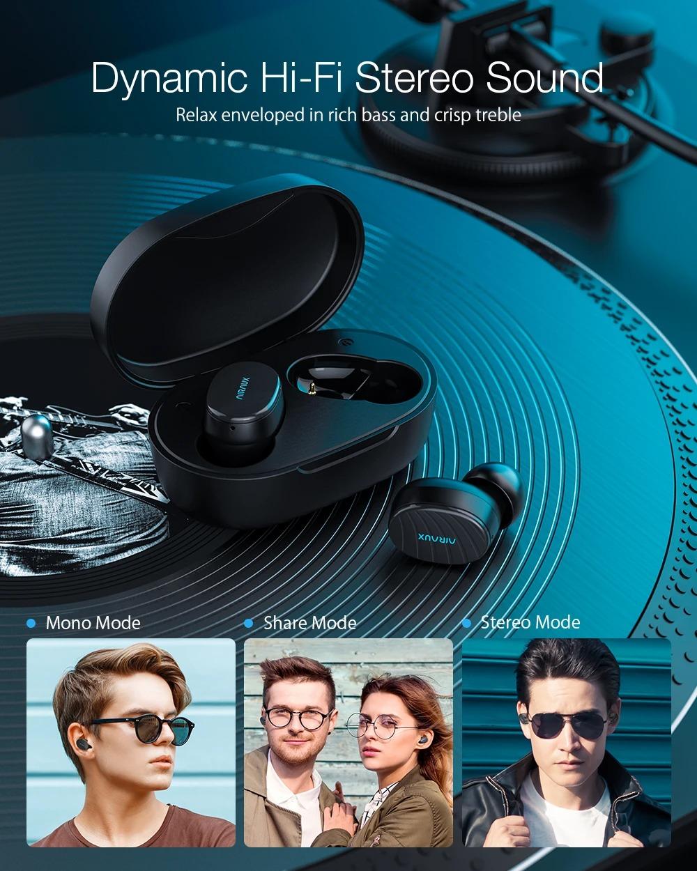 BlitzWolf® AirAux AA-UM4: TWS dynamic hifi mini fülhallgató (IPX5)