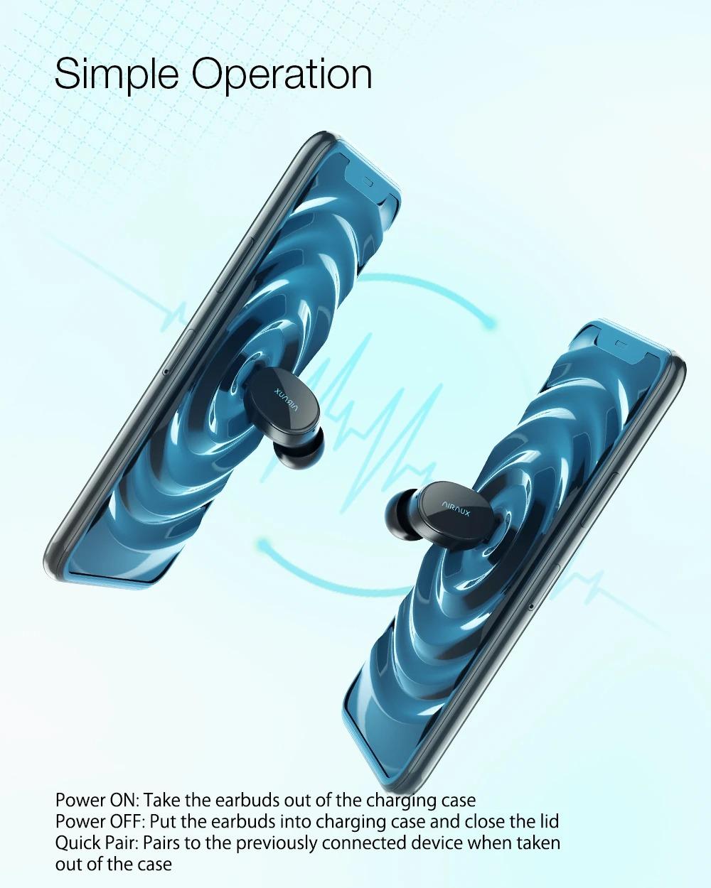 BlitzWolf® AirAux AA-UM4: TWS dynamic hifi mini fülhallgató (IPX5)
