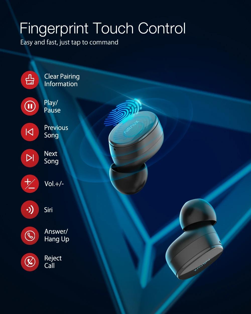 BlitzWolf® AirAux AA-UM4: TWS dynamic hifi mini fülhallgató (IPX5)