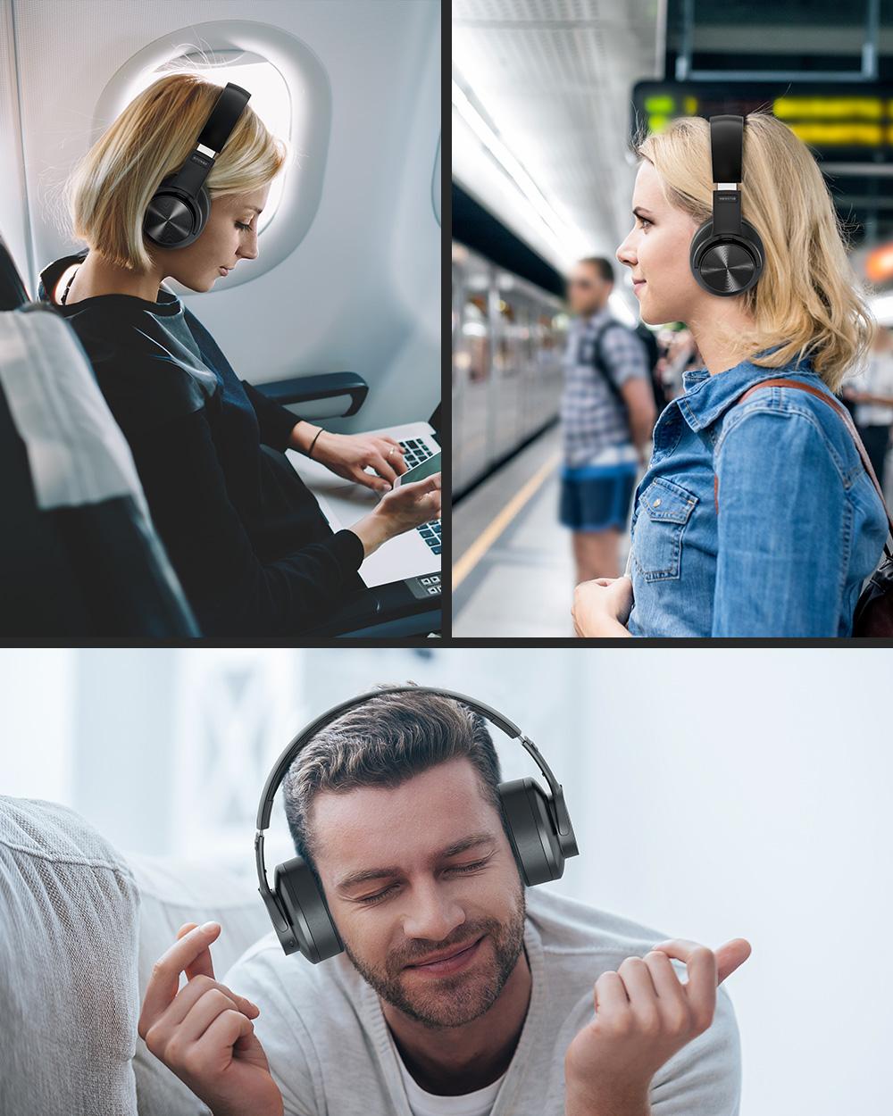 BlitzWolf® BW-HP2: vezeték nélküli Bluetooth fejhallgató beépített mikrofonnal